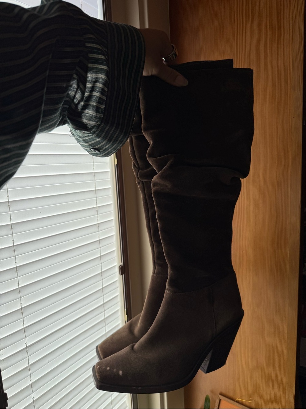 vince camuto dark brown slouchy suede boots